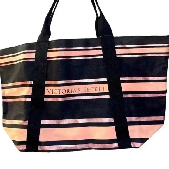 VICTORIA SECRET TOTE BAG PINK AND BLACK - Picture 1 of 4